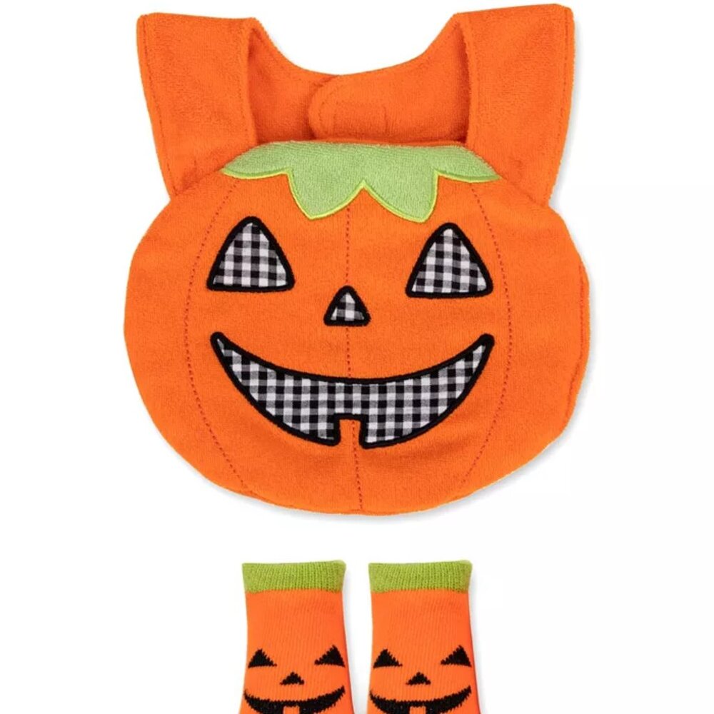 Baby Boys and Baby Girls Halloween Bib and Socks Set/NWT